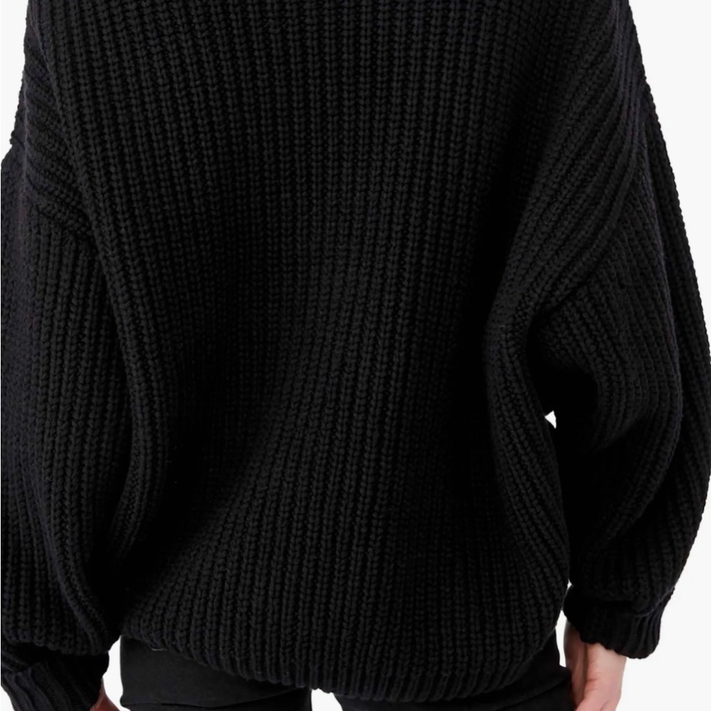 Free People Black swim too deep turtleneck sweater - Picture 3 of 9
